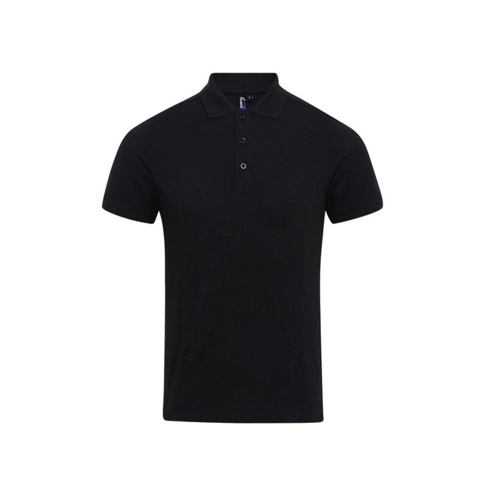 Premier Mens Coolchecker Plus Pique Polo With CoolPlus / Black